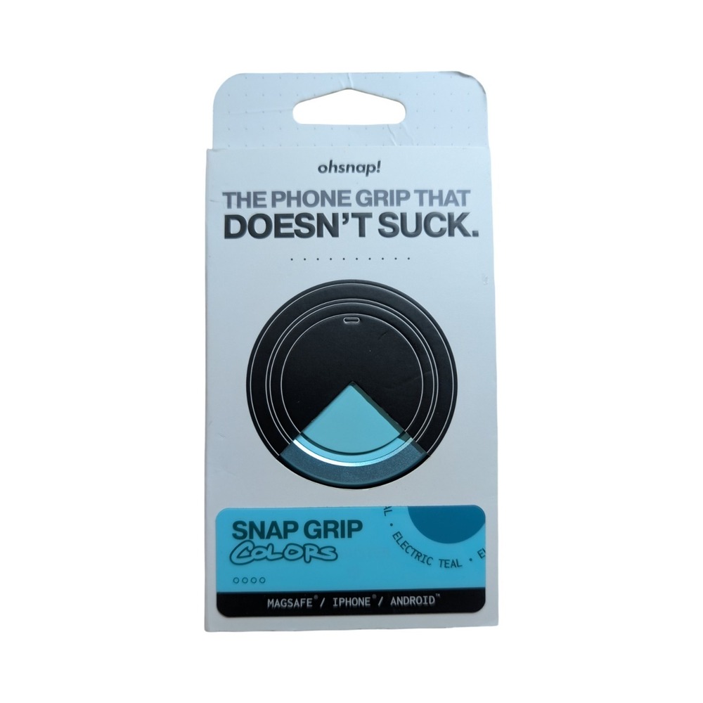 Gg1-O OhSnap Magnetic UltraThin Grip & Stand Magsafe Charge-thru Electric Teal